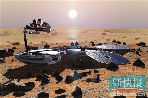 “獵兔犬2”號(hào)登陸火星設(shè)想圖。